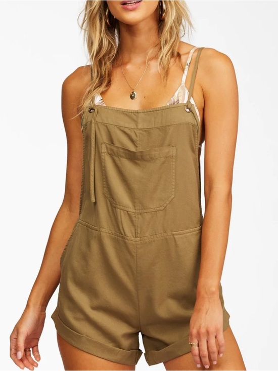 Billabong Pants - Billabong Mustard Yellow Elastic Waist Shorts